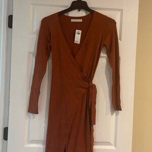Abercrombie & Fitch Rust Long Sleeve Dress